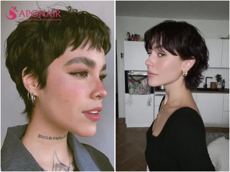 Shaggy pixie for a diamond face shape
