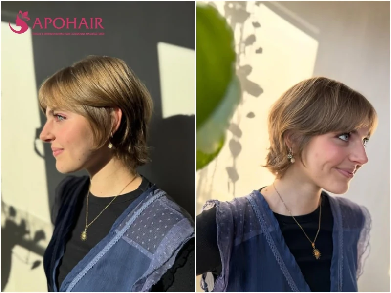 Softly textured pixie with gentle movement through the top