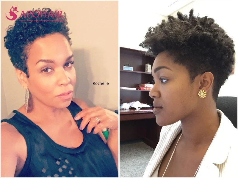 Tapered natural cut with fullness left at the temples and sides