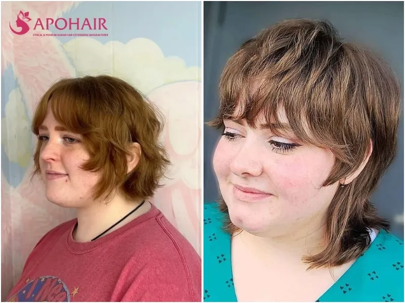Two wolf bobs with fuller crowns and wispy bob-length ends