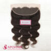 Body Wavy Frontal 13x6 in dark brown Vietnamese human hair, full view