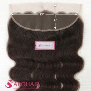Body Wavy Frontal 13x6 lace dimensions, 13 inches ear to ear and 6 inches deep, close up