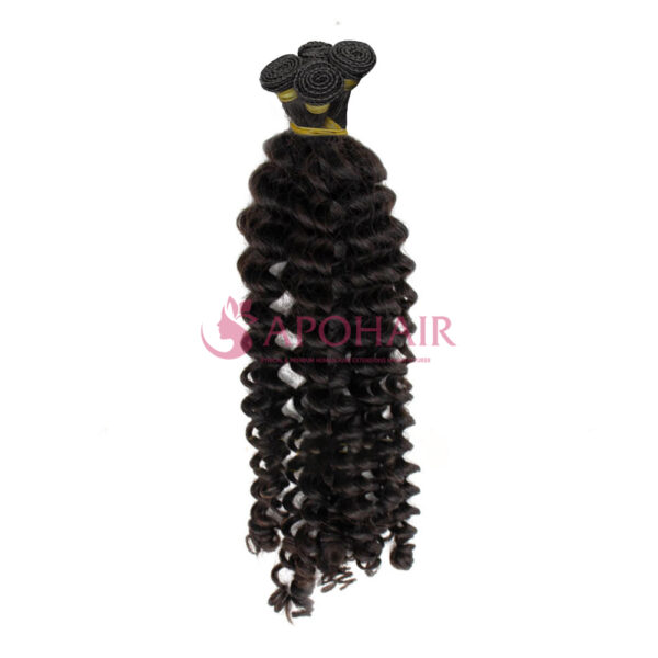 Deep Curly Black Hand-tied Weft