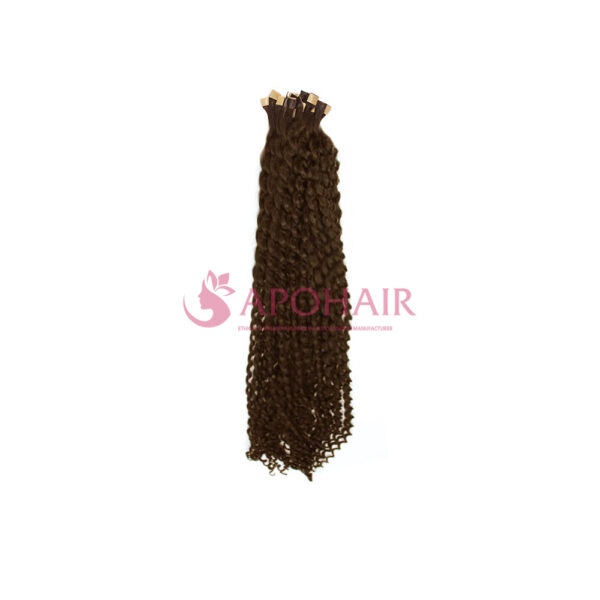 Deep Curly Dark Brown Tape 1 cm