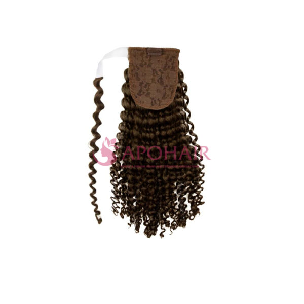 Deep Curly Dark Brown Wrap Ponytail