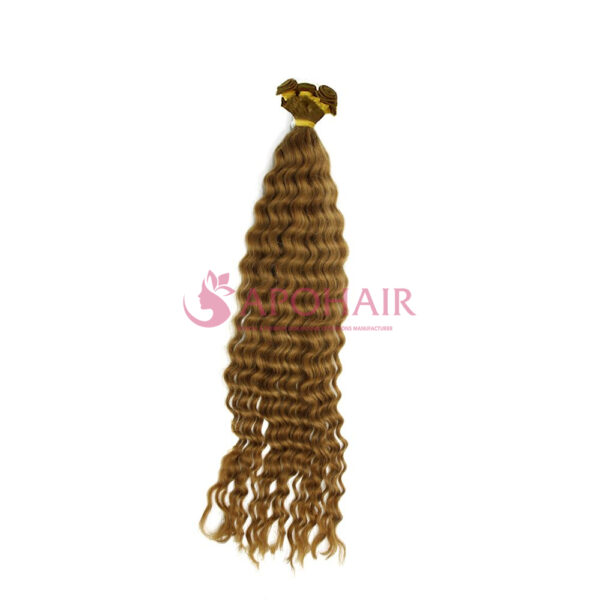 Deep Curly Light Brown Nano Hand Tied Weft