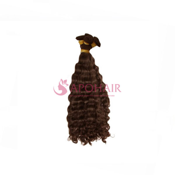 Deep Wavy Dark Brown Nano Hand Tied Weft