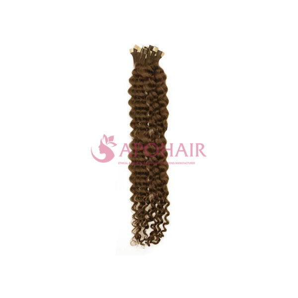 Deep Wavy Light Brown Tape 1 cm