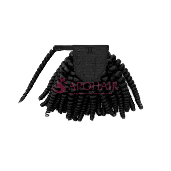 Kinky Curly Black Wrap Drawstring Ponytail