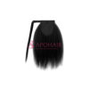 Kinky Straight Black Wrap Drawstring Ponytail