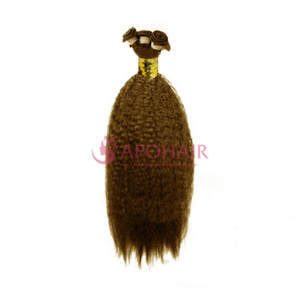 Kinky Straight Dark Brown Nano Hand Tied Weft