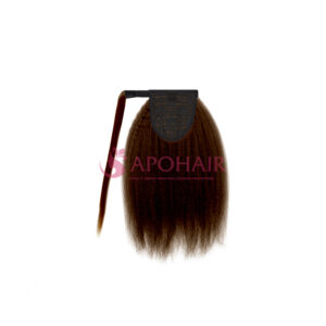 Kinky Straight Dark Brown Wrap Drawstring Ponytail