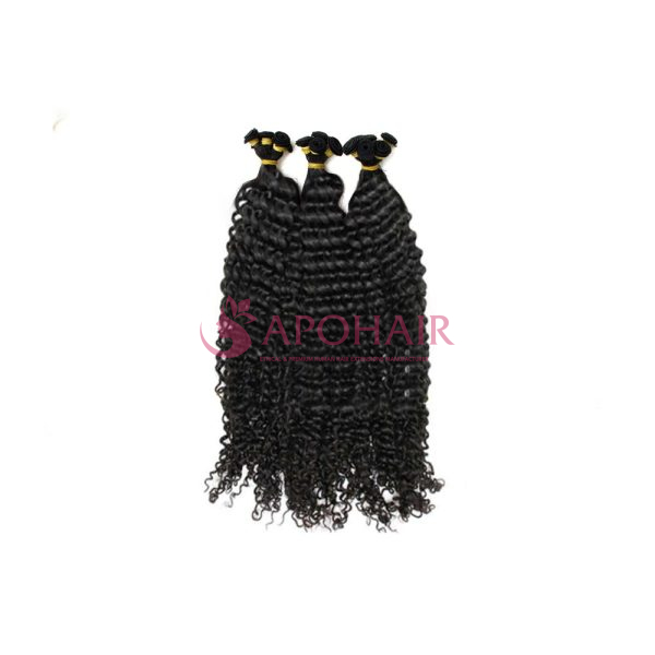 Loose Curly Black Nano Hand Tied Weft