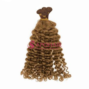 Loose Curly Light Brown Hand-tied Weft