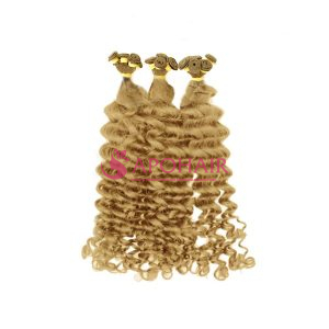 Loose Curly White Blonde Nano Hand Tied Weft