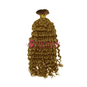 Loose Wavy Light Brown I-Tip Hair Extensions