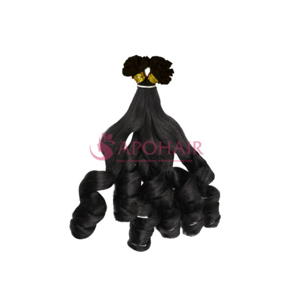 Luxury Bouncy Wavy Black U-Tip Hair Extensions