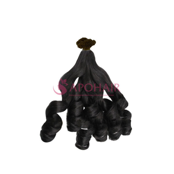 Luxury Bouncy Wavy Black V-Tip 120 Hair Extensions