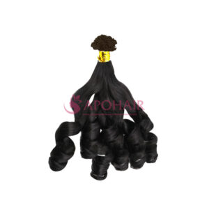 Luxury Bouncy Wavy Black V-Tip Hair Extensions