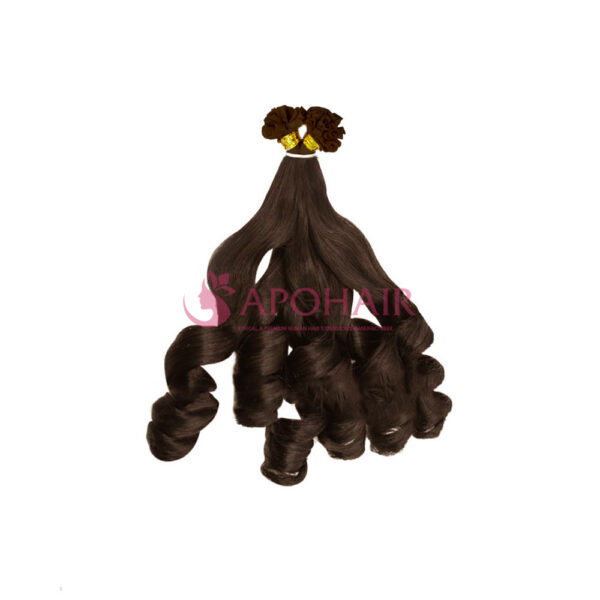 Luxury Bouncy Wavy Dark Brown U-Tip Hair Extensions