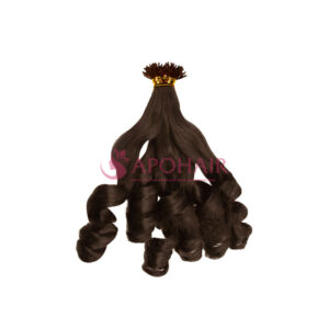 Luxury Bouncy Wavy Dark Brown Y-Tip Hair Extensions