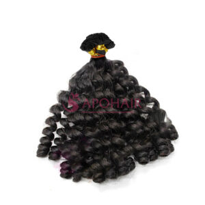 Luxury Twist Curly Black Flat-Tip Hair Extensions