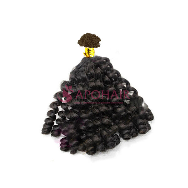 Luxury Twist Curly Black V-Tip Hair Extensions