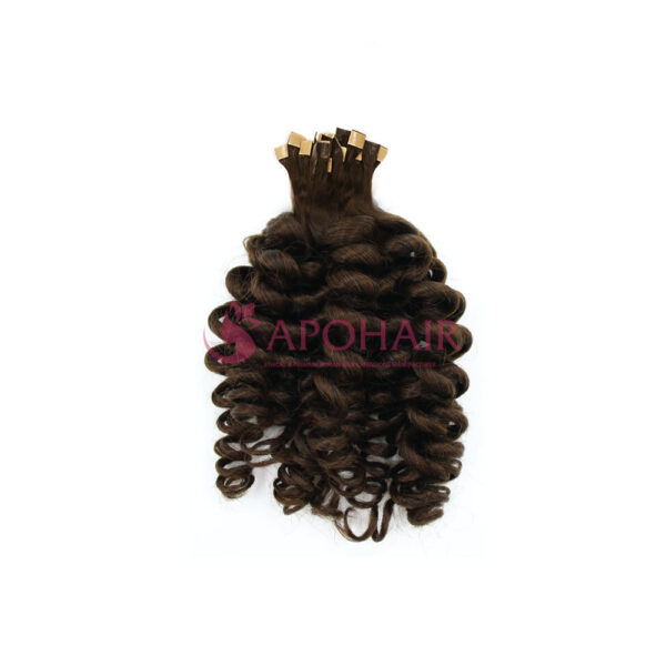 Luxury Twist Curly Dark Brown Tape 1 cm