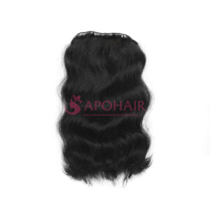 Natural Wavy Black Feather Weft