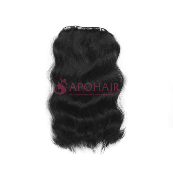 Natural Wavy Black Feather Weft