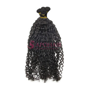 Romantic Curly Black Hand-tied Weft