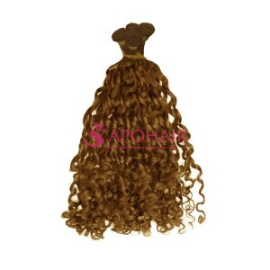 Romantic Curly Light Brown Hand-tied Weft