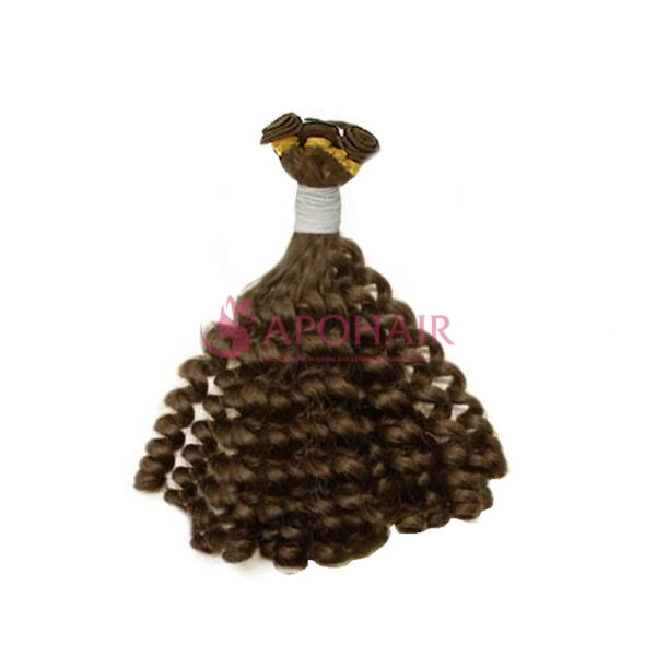 Twist Curly Dark Brown Nano Hand Tied Weft