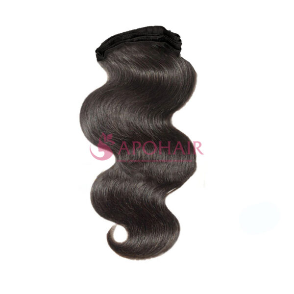 Water Body Wavy Black Double Layer Silky Flat Weft