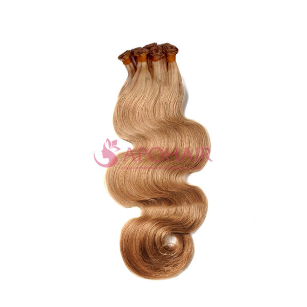 Water Body Wavy Light Brown Nano Hand Tied Weft