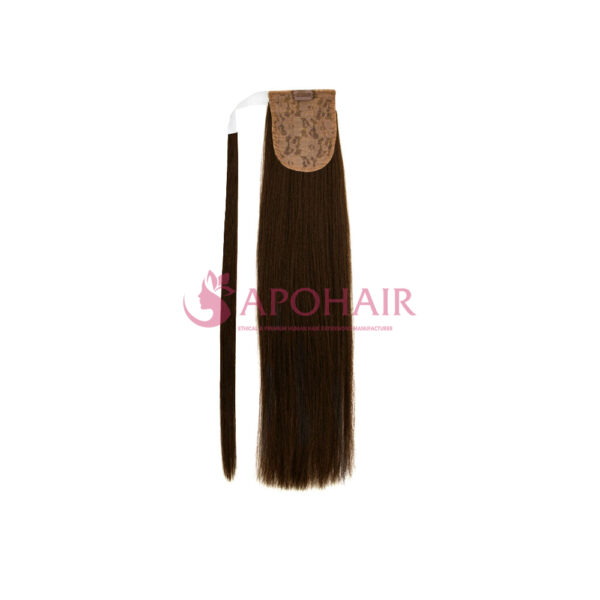 Yaki Straight Dark Brown Wrap Ponytail